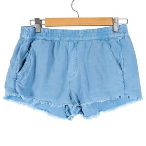 Aerie Women's Shorts XS Blue Lyocell Blend Frayed Hem Denim‎ Casual Streetwear
